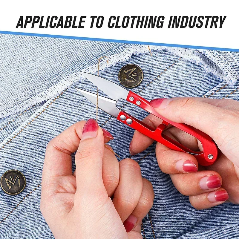 الفولاذ المقاوم للصدأ مقصات الغزل الصغيرة قطع الخياطة مقص عبر غرزة مقص خيط صنارة الصيد التشذيب القراص U موضوع مقص #3