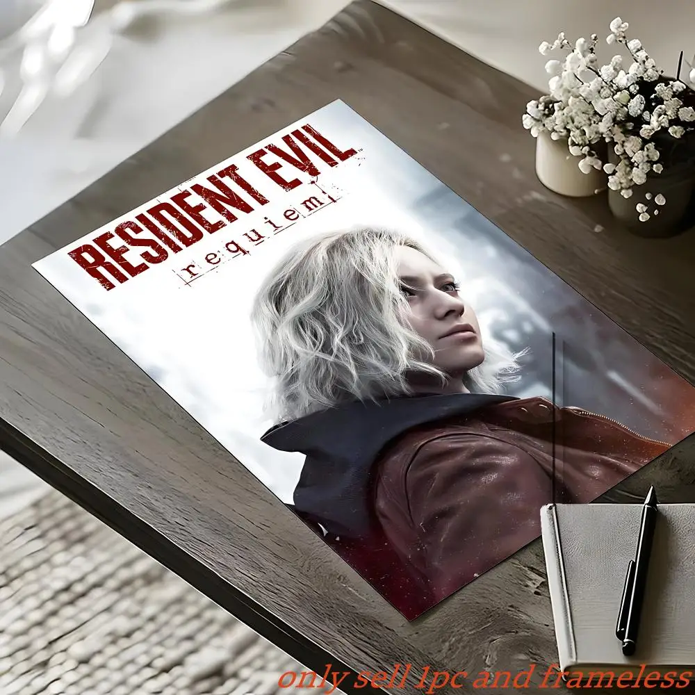 R-Resident E-Evil Requiem Poster Waterproof Sticky Wall Art Print For Bedroom Living Room Hallway Bar