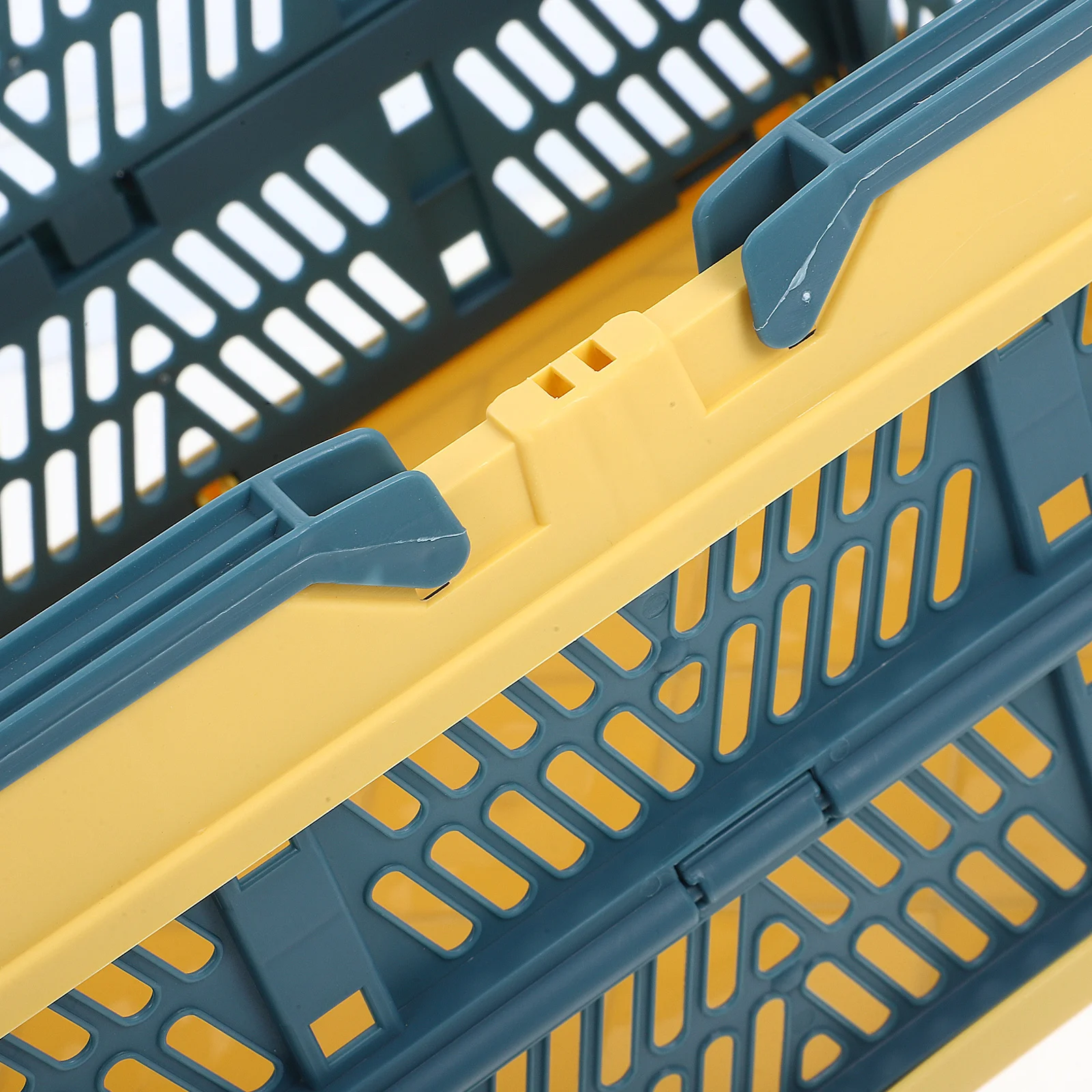 

2Pcs Storage Crate Collapsible Plastic Basket for Kitchen Cabinet Shelf Garage Use Easy Access Space Modern