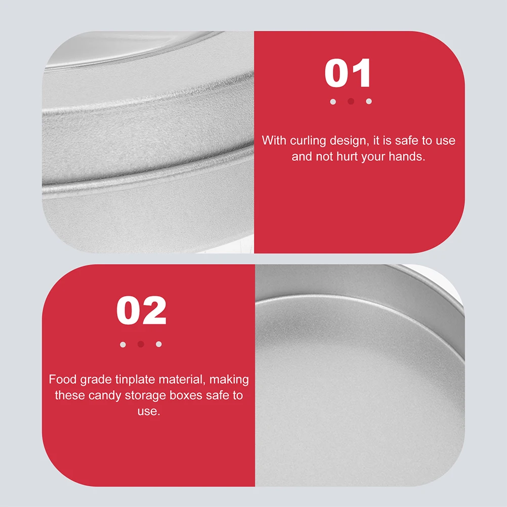

6pcs Tinplate Storage Box Round Cookie Candy Container Gift Packaging Case Craft Storage Holder With Lid For Jewelry Pins Screws