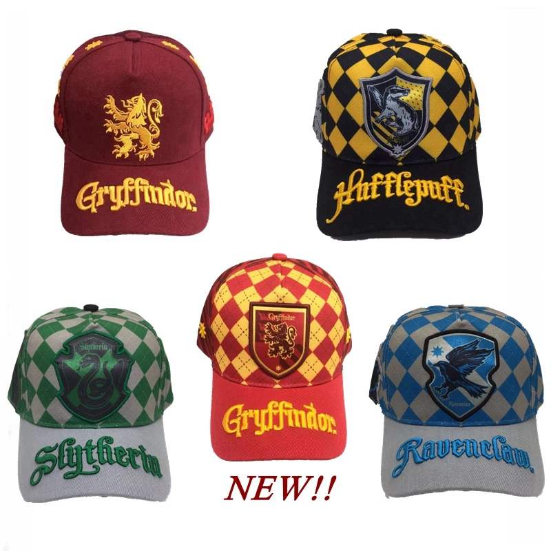 Harryy Potter College berretto da Baseball ombra Unisex cotone Gryffindor distintivo protezione solare cappello Slytherin con cappello coppia