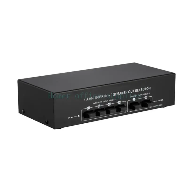 K43B 4 in 2 out Passive Power Amplifier Speaker Selector Selection Switch 300W for Each Channel