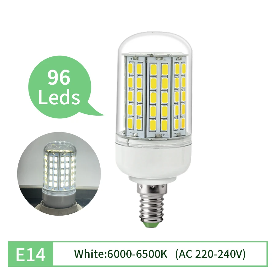 E27 LED Lamp E14 LED Maïs Lamp SMD5730 220 V Maïs Gloeilampen 72 96 LEDs Lamparas LED Kroonluchter Voor home Decor Ampul Led Licht
