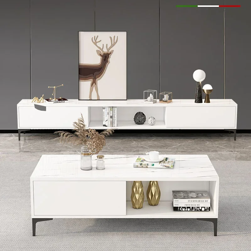 Creativity Design Rectangular Coffee Tables Nordic White Luxury Minimalist Coffee Tables Vintage Nordic Tavolino