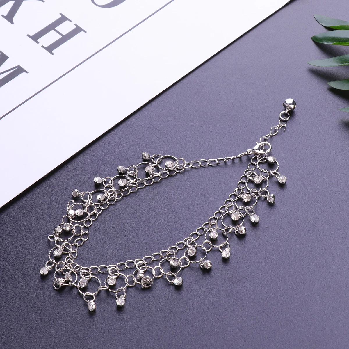 

Rhinestone Tassel Leg Anklets Beach Alloy Rhinestones Women Fashionable Miss