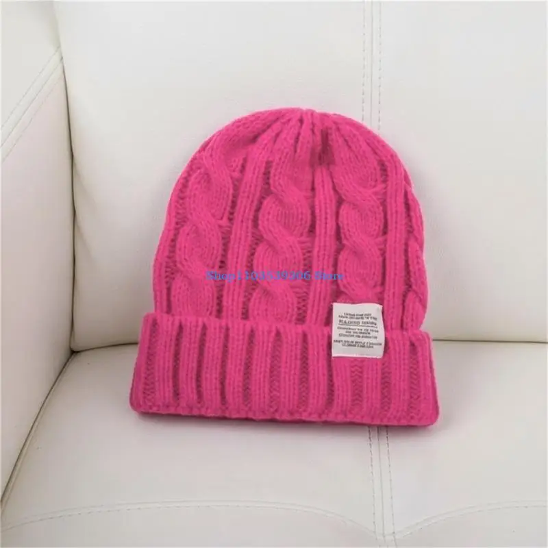 400A Cotton Linen Blend Knit Hat for Women Cold Weather Protections Loose Fit