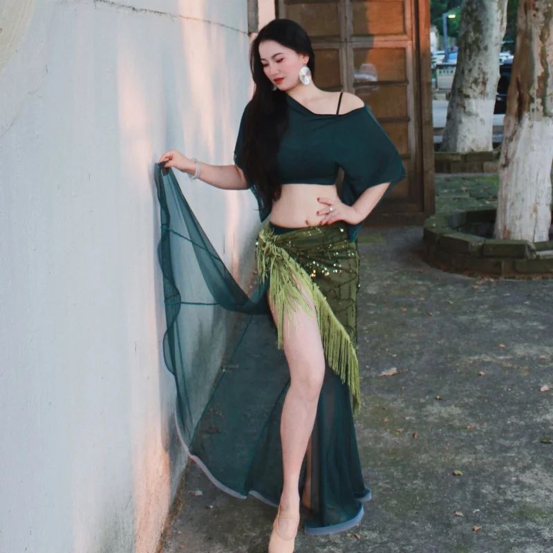 

Новый комплект для танца живота, женская сексуальная темпераментная тренировочная одежда для взрослых, профессиональный тренировочный костюм для восточных танцев