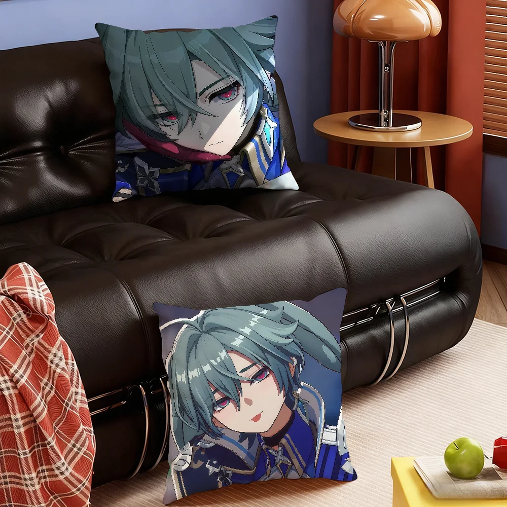 Lohen Game Genshin Impact cushion cover Bedding Office Cover Cushion Casual Couch Decor for Sofa Living Room Gift