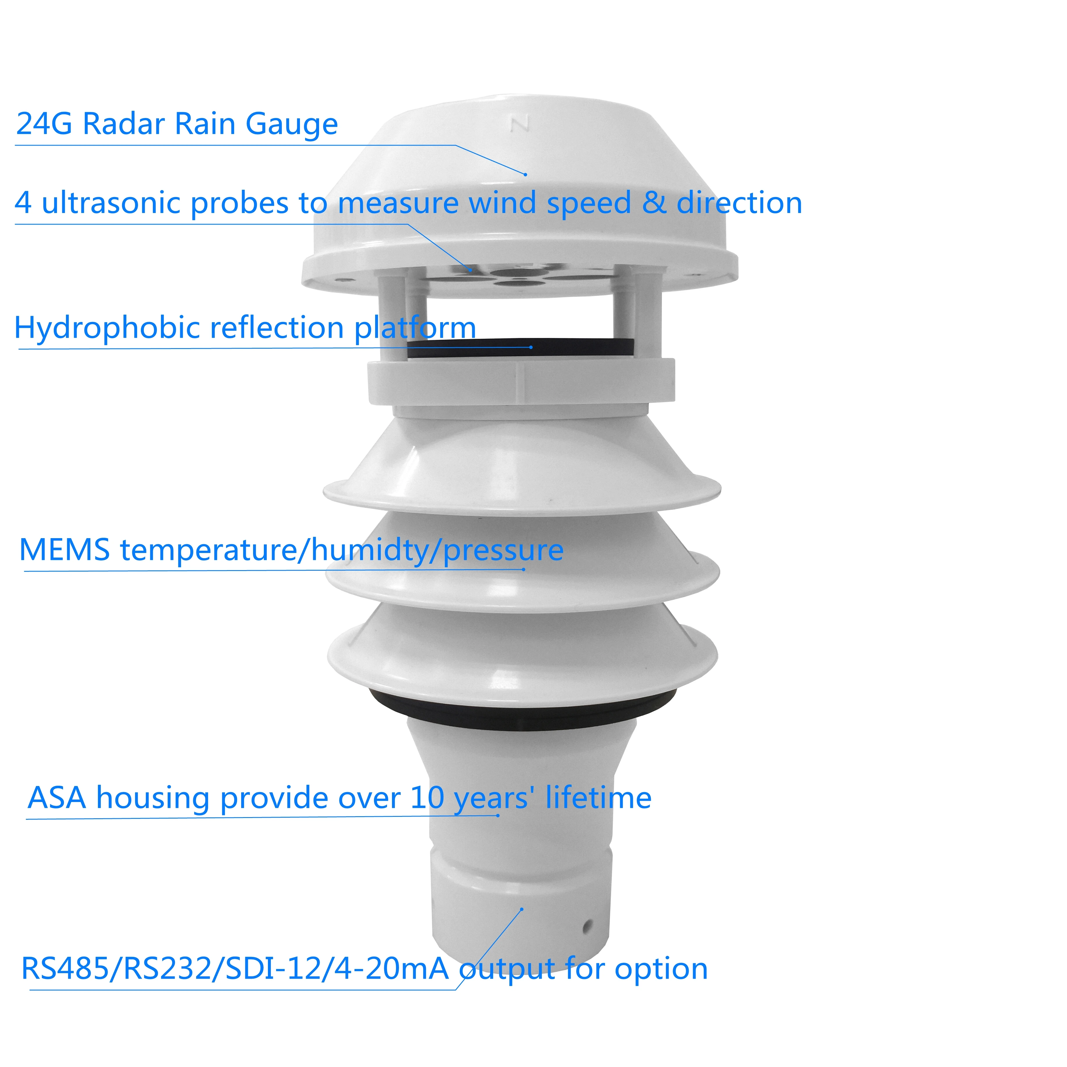 HY-SA6E professional ultrasonic ambient weather station Wireless with Outdoor