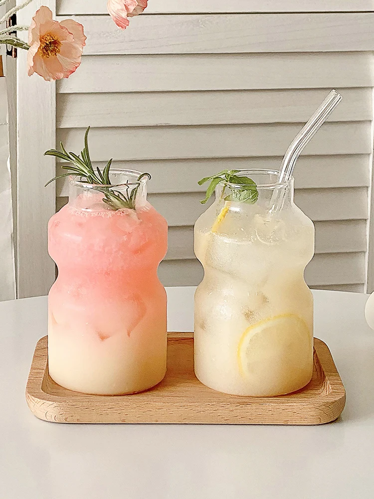 クリエイティブなヒアルロン酸の抗菌ガラスカップ,高含有量,ホウケイ酸,牛乳ジュース,ミルクティー,ダイカンコーヒーカップ