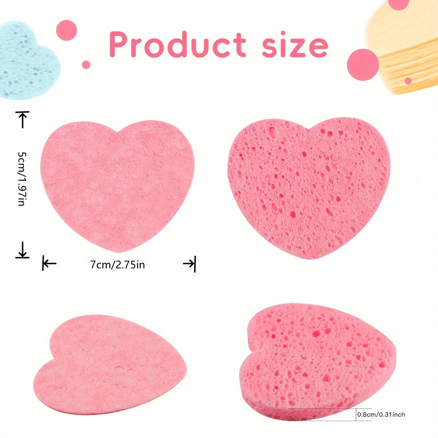 10 pçs esponjas faciais em forma de coração esponja facial comprimidanatural esponja de limpeza facial padclean reutilizável esfoliante cleansin