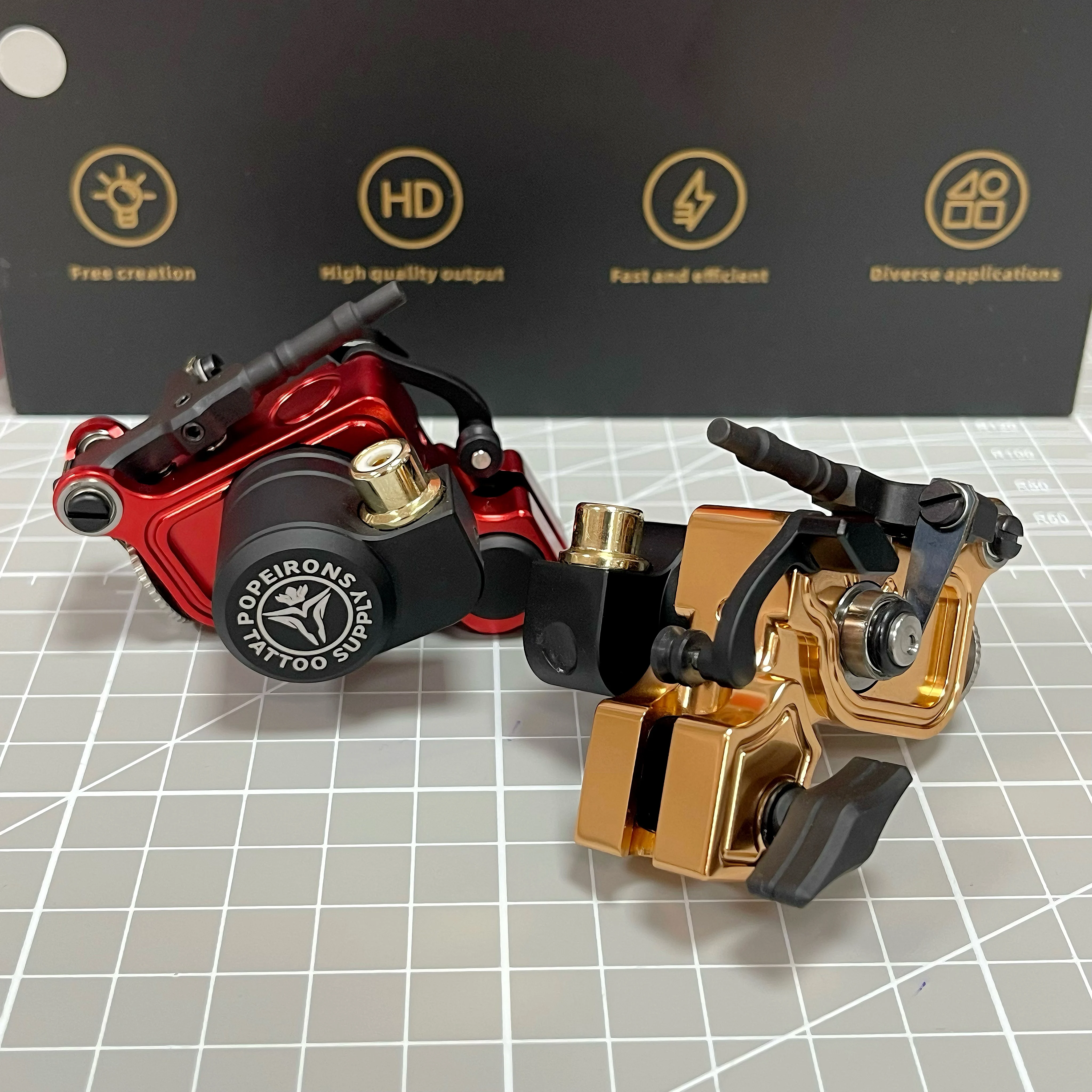 POPEIRONS Rotary Tattoo Machine Adjustable Stroke 3-5mm Powerful Motor V64 Shrapnel tattoo Machine Gun