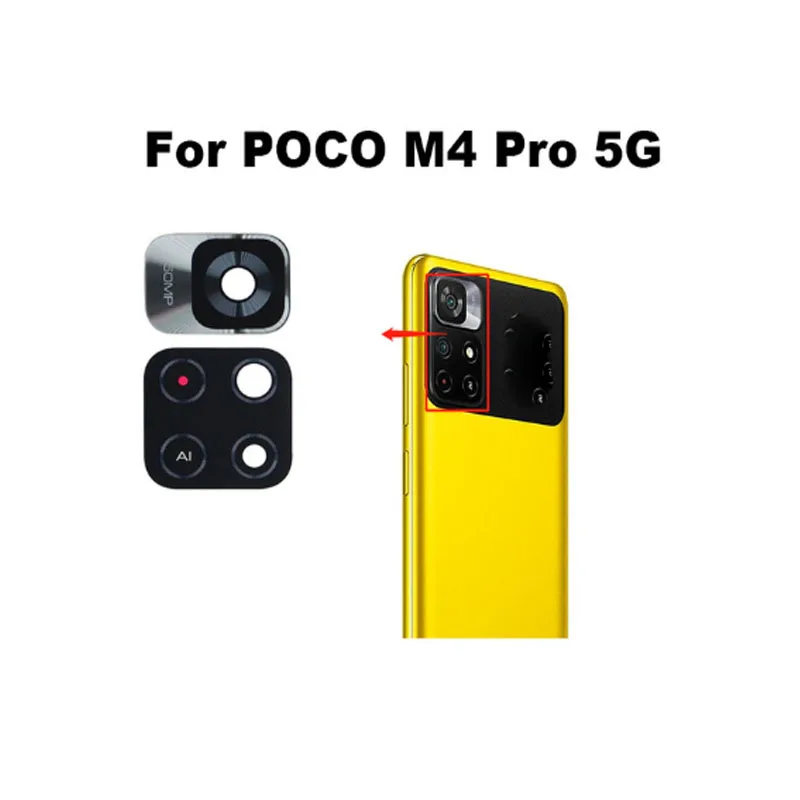 For Xiaomi Poco M4 Pro 5G Back Camera Lens Glass Rear Cover Replacement