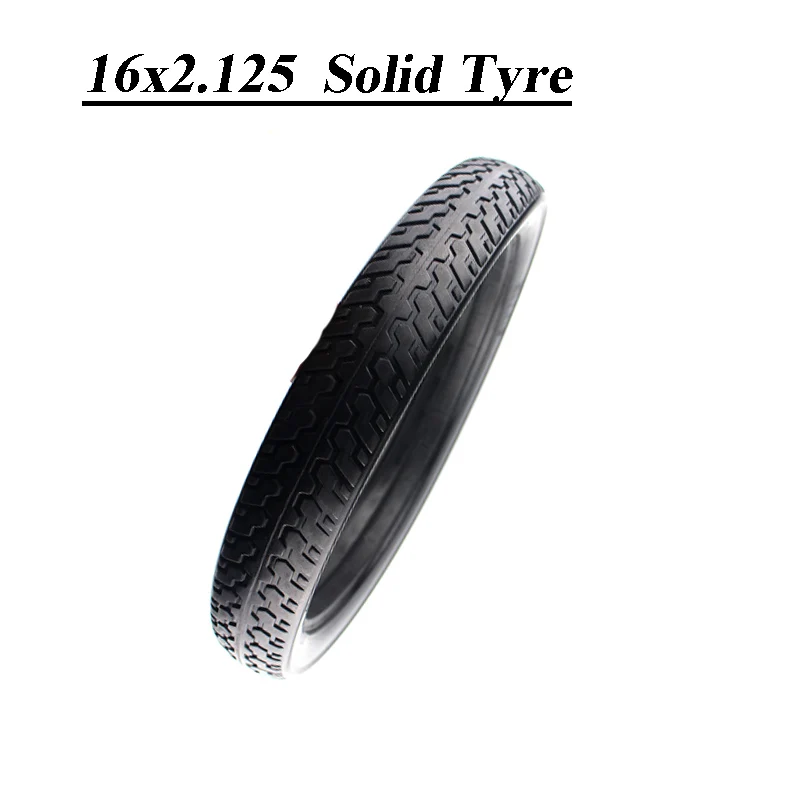 Good Quality 16 Inch Solid Tyre Electric Vehicle Tire 16x2.125 Non Inflation Tubeless Fits Folding Bicycle E-bike