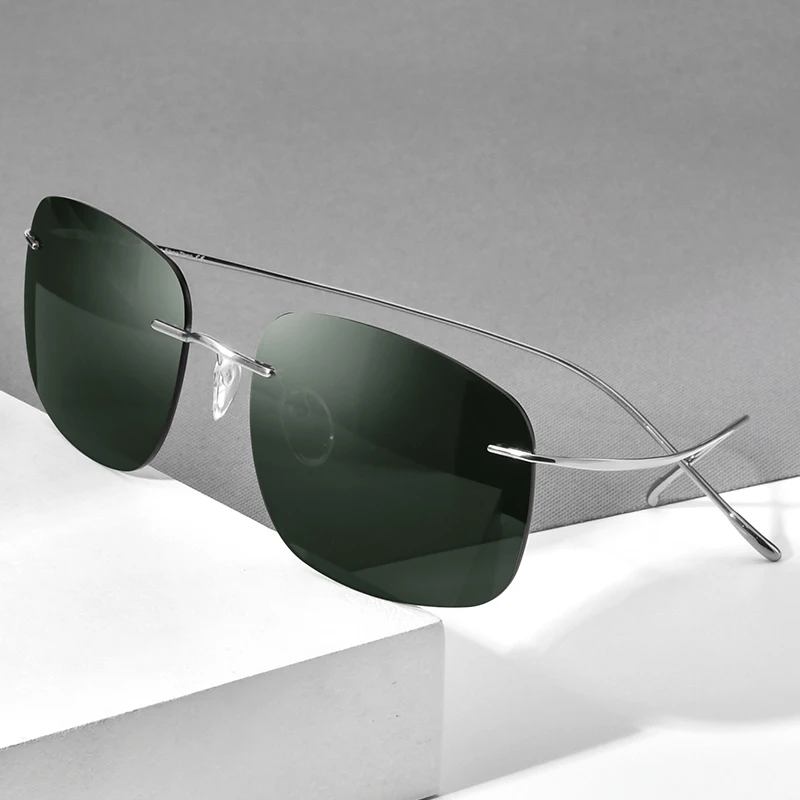 Солнцезащитные очки FONEX Titanium Rimless Polarized для мужчин, австрийские ультралегкие безрамные квадратные солнцезащитные очки для женщин, японские солнцезащитные очки 85694