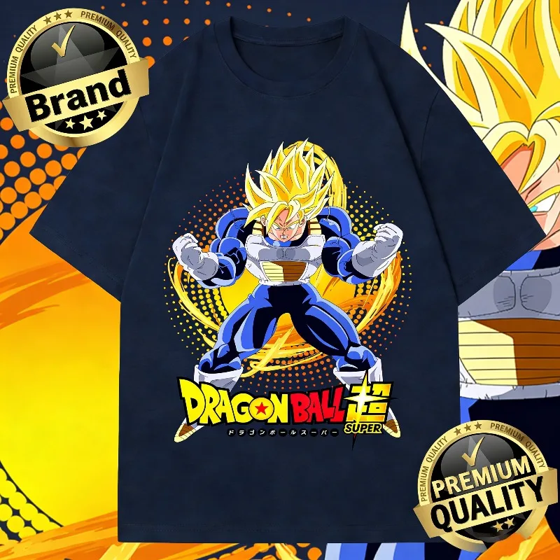 

2026 New Dragon Ball Retro High Quality Cotton T-Shirt Men Women Oversized Casual Super Saiyan Goku Battle Armor Unisex Anime Te