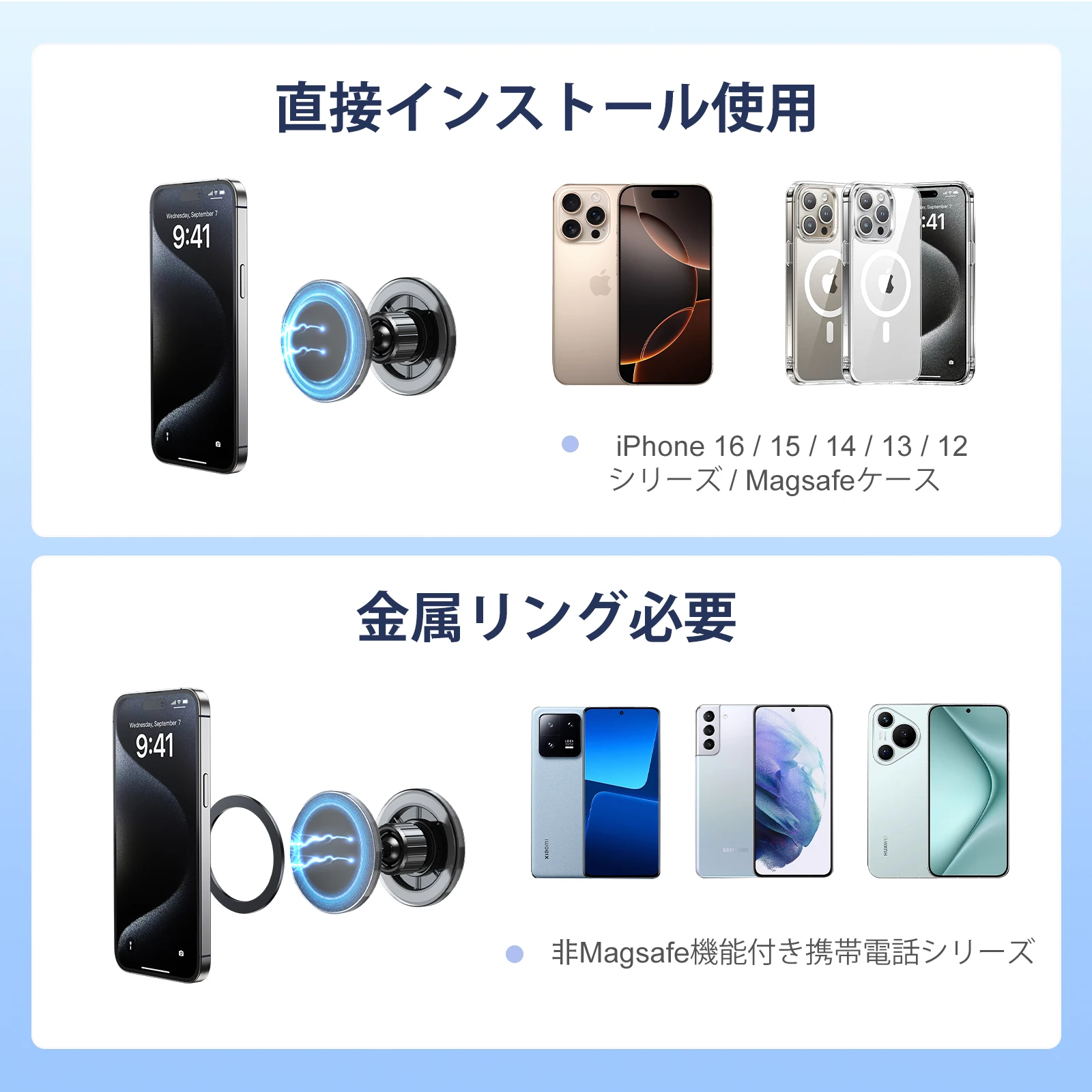 Supporto per telefono magnetico bifacciale Oatsbasf in metallo 360 ° Supporto per telefono girevole a doppio magnete universale per iPhone Samsung