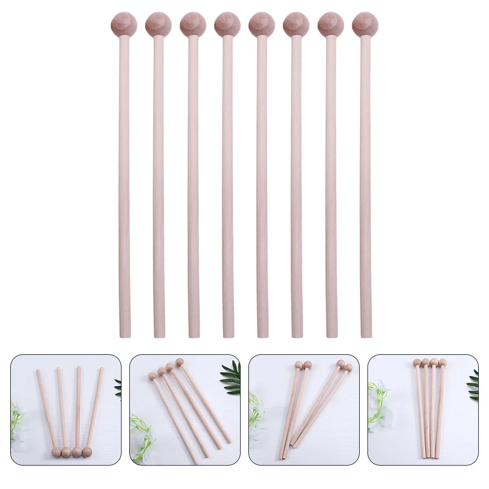 8 Pcs Mallet Percussion Stick Exquisite Appearance Drumsticks Instrument Mallets Mini Hammers Snare Musical Accessories Wooden