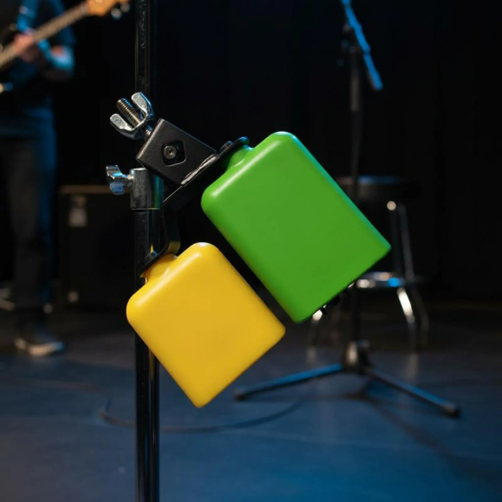 Double Bell Cowbell Dual Tone Plastic Cowbell Plastic Cow Bell Block High-Low Tone Jam Block Different Timbres for Preschoolers