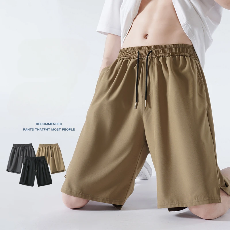 Summer Thin Sports Capris Loose Outdoor Quick Dried Ice Silk Casual Fitness Pants gym shorts men