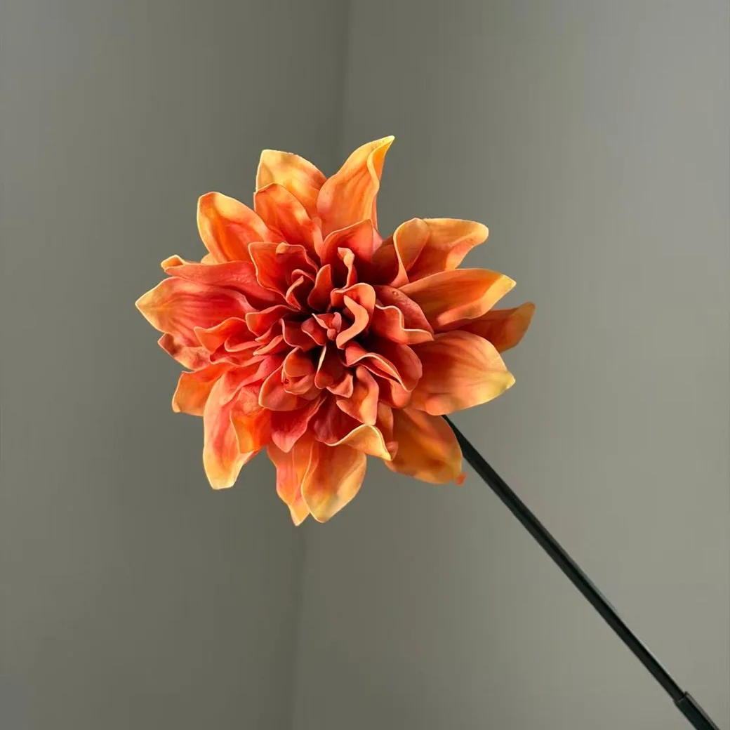 3 Stück Künstliche Lange Zweig-PU-Dahlienblumen Heimdekorationen Kunstblumen Dahlie Hochzeit Wegführung Dekoration Party Blumenarrangement – Detail 6
