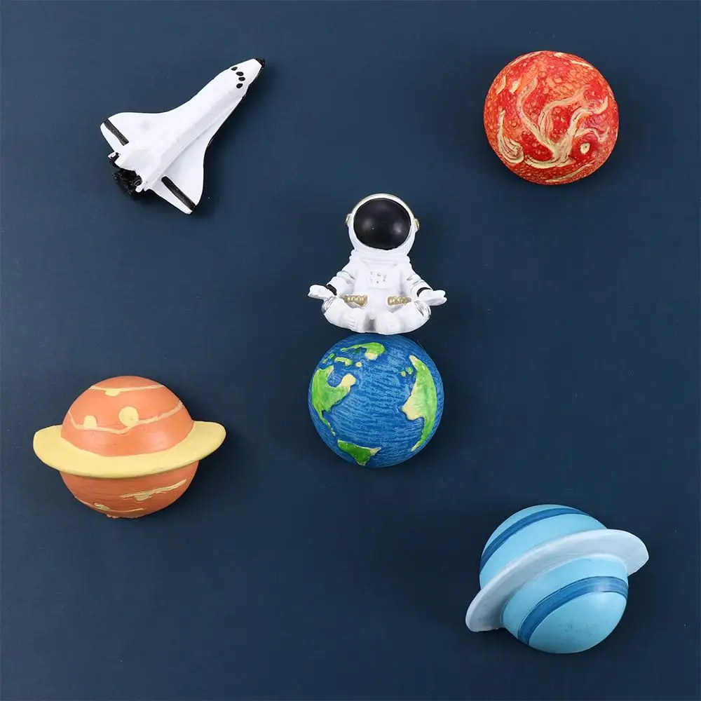 Earth Planet Decorative Kitchen Creative Universe Magnetic Fridge Magnets Board Stickers Note Holder Message Sticker