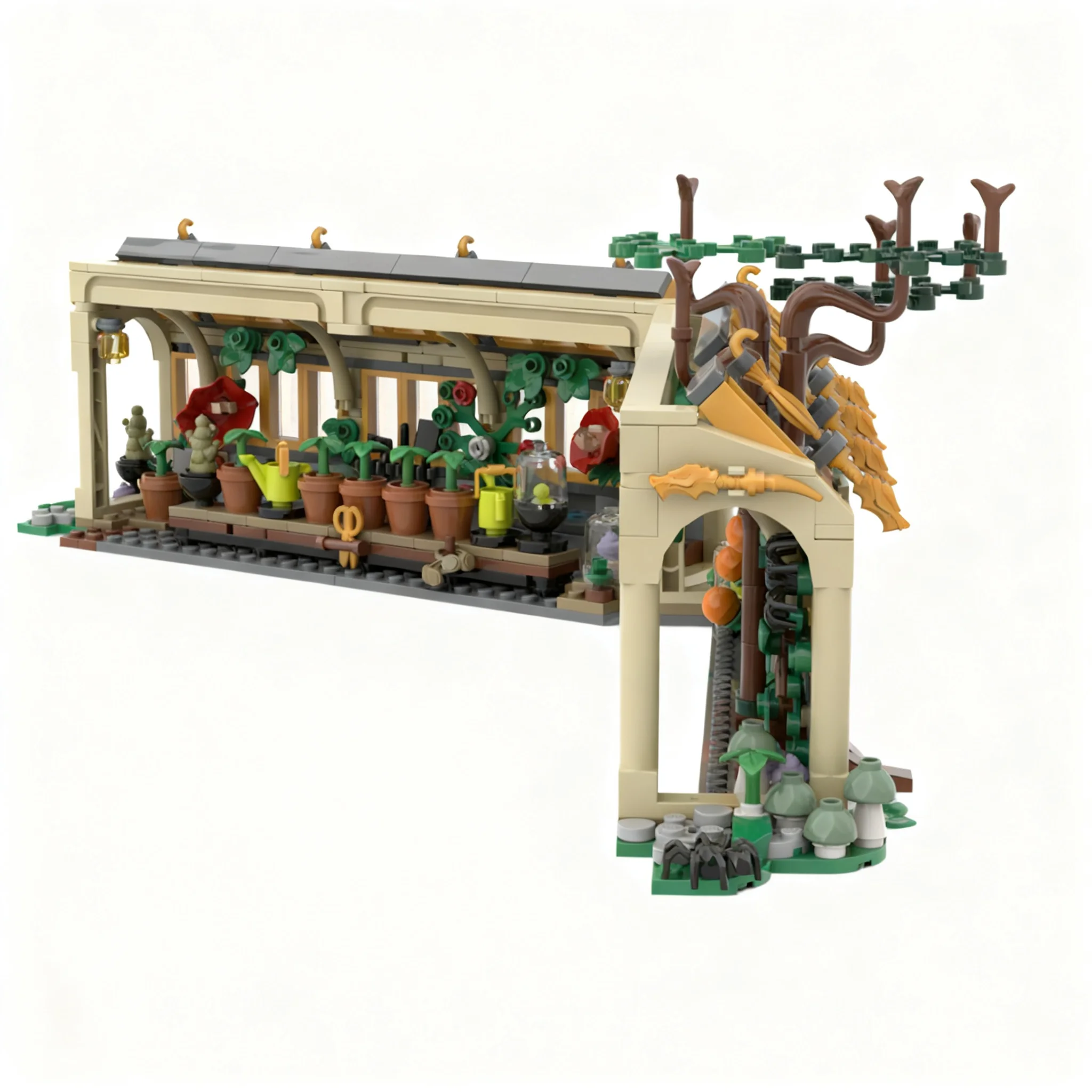 753pcs MOC Herbology Classroom Greenhouse Harry Model Building Blocks Christmas Gift Birthday Display DIY Education Assemble 3D