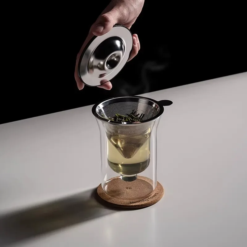 1PC Tea Separator High-end Cup New  Double Glass Creative Tea Set Living Room  Products Gifts