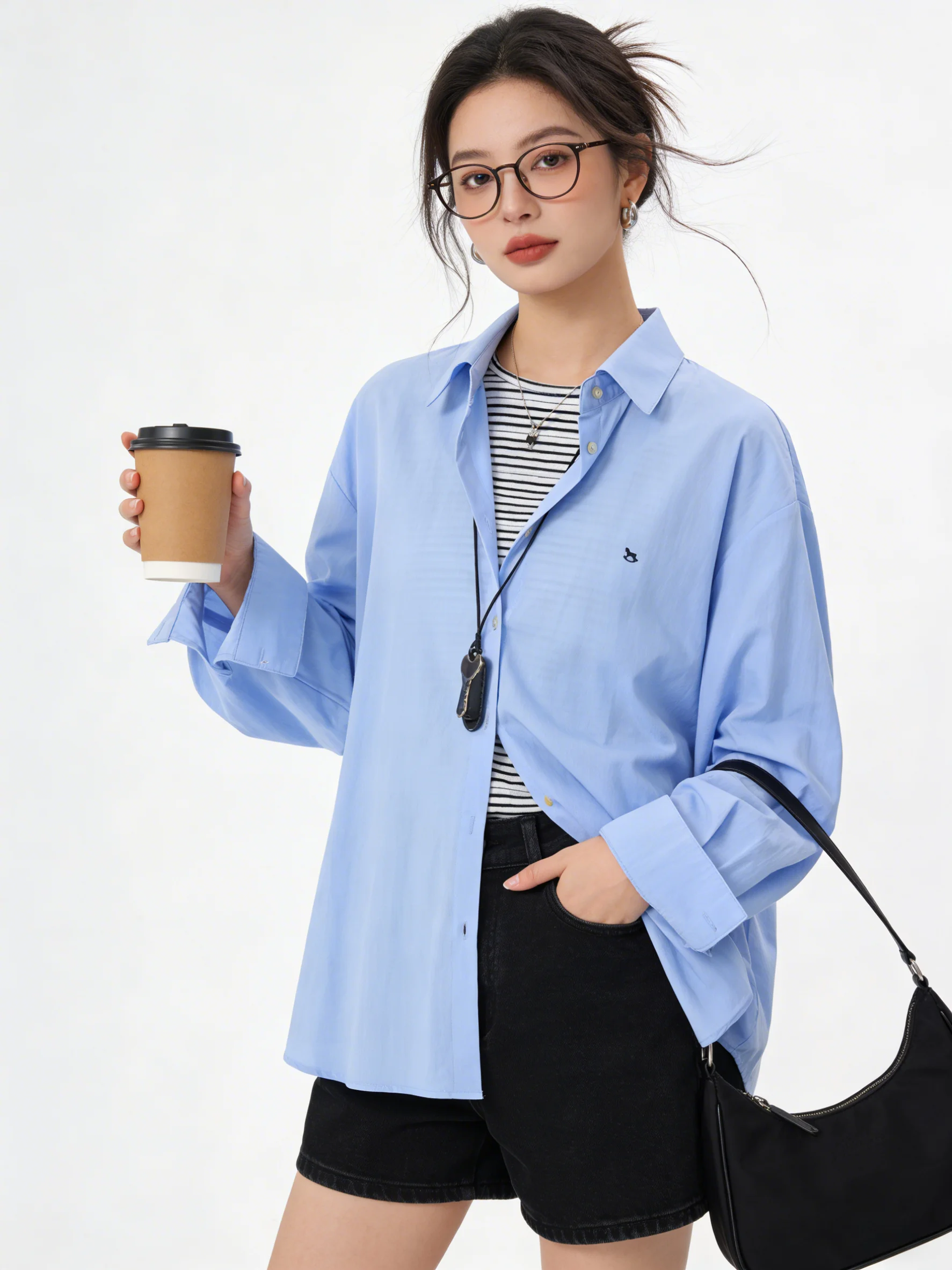 

Spring 2026 Women's Comfortable Neck Shirt Vest Set Commute Early Spring Korean Style Versatile Slimming Fashion Set