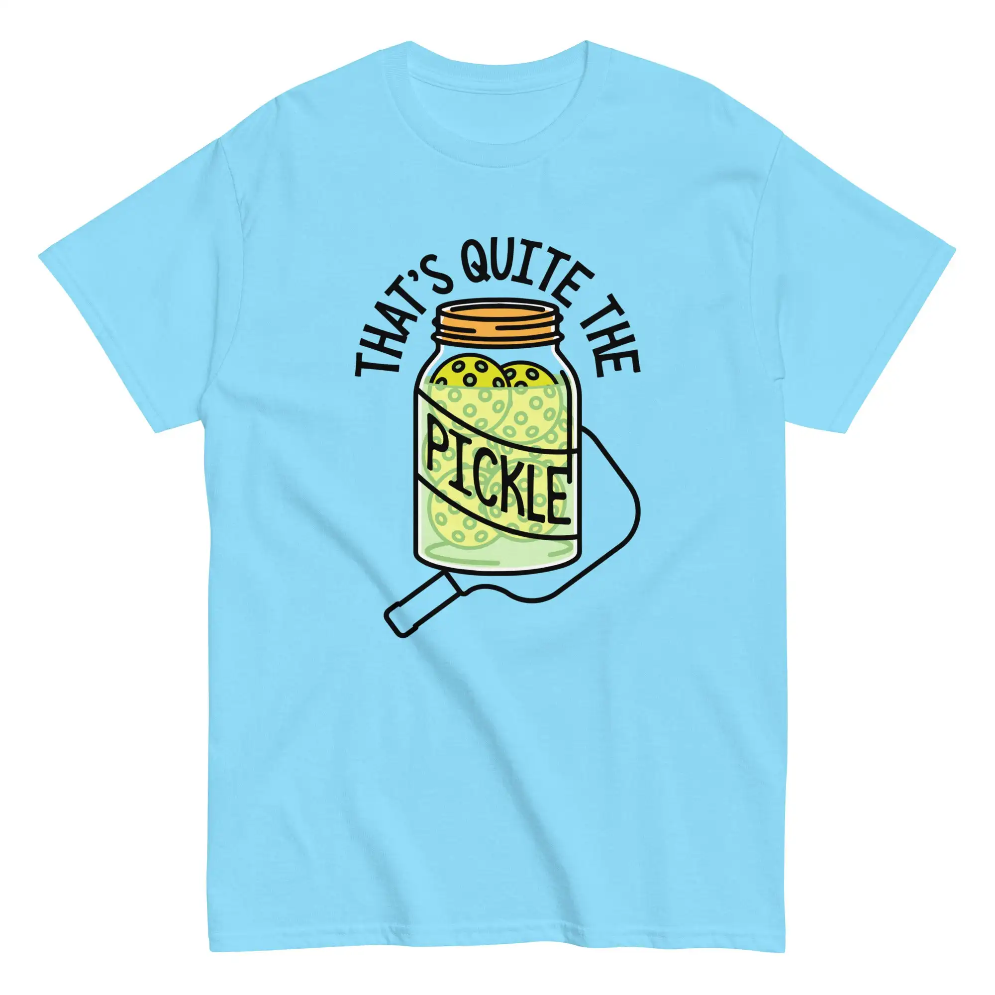 That's Quite The Pickle Adult Regular Fit Crew Necked Tees Cotton Men's Printed Tops
