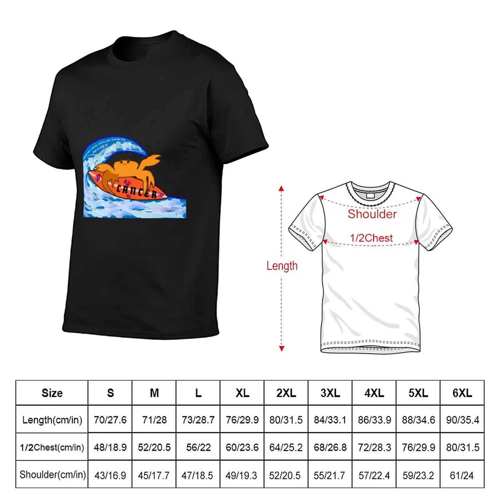 Cancer Zodiac Crab T-Shirt Short sleeve tee summer clothes quick drying mens champion t shirts