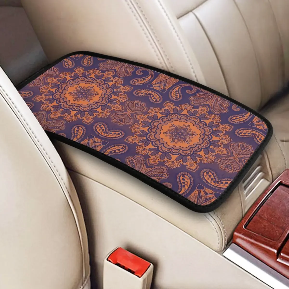 Leather Car Arm Rest Cover Mat Bandana Style Center Console Cover Pad Automobiles Armrest Pad Car Accessories