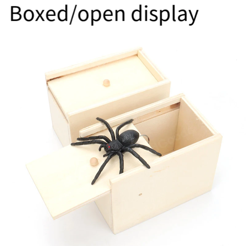 Tricky props startle the whole person spoof the bug box scary small wooden box spider box