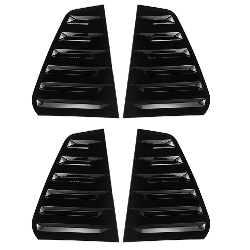 2X Car Rear Side Window Louvers, For Golf 7 R MK 7 7.5 2013-2020 Racing Style Window Blinds Air Vent Scoop Cover Black