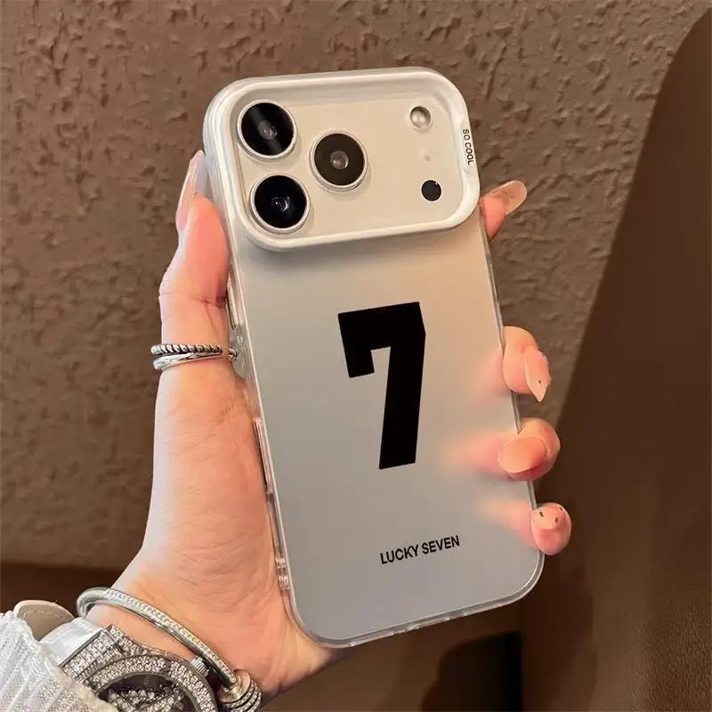 

The pattern of number 7 phone case for iPhone 17 16 15 14 13 12 11 Pro/ Max/Plus shock-proof rear cover anti-fingerprint