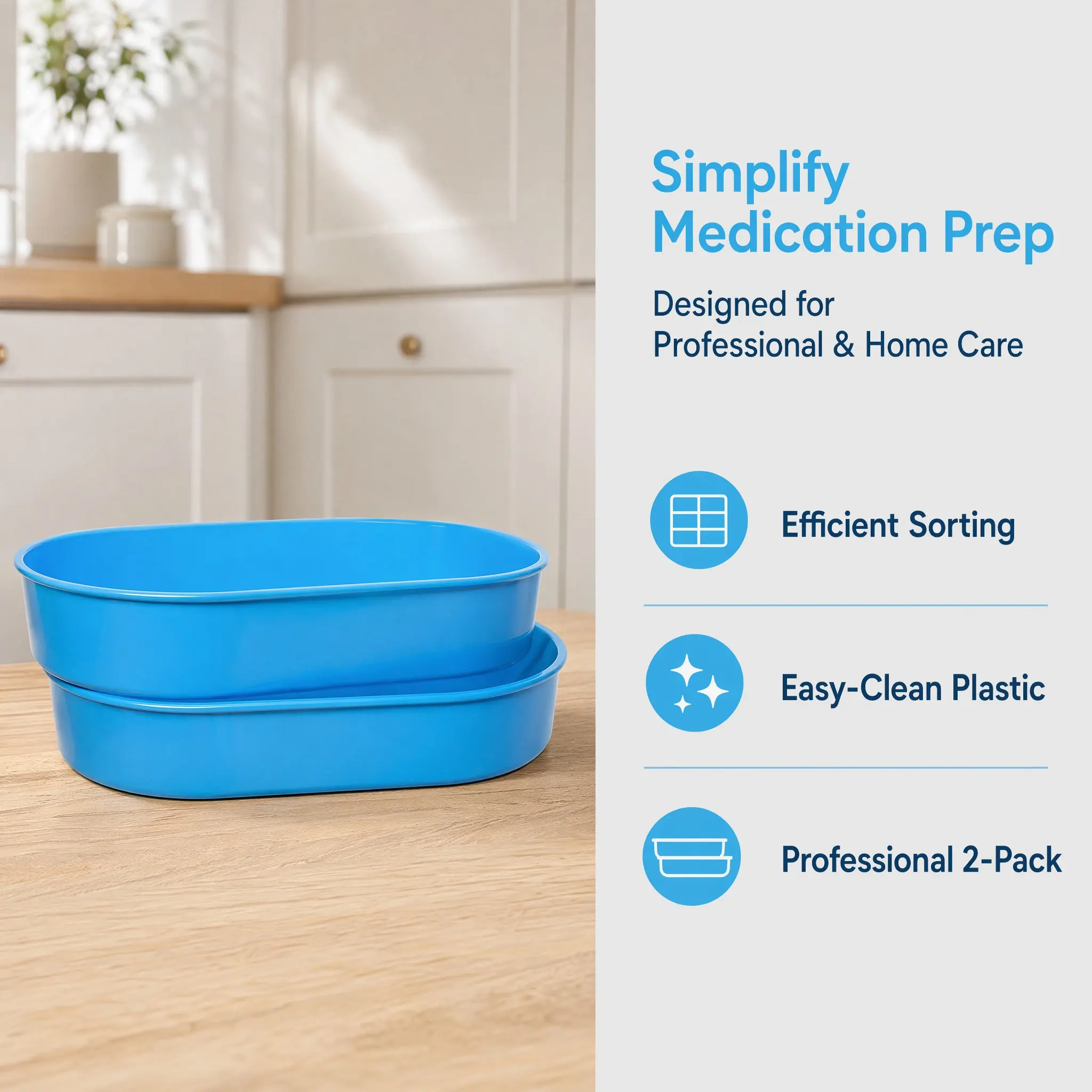 2Pcs Plastic Pill Dispenser Tray Medication Storage Organizer for Healthcare Facilities Hospital Clinic Nursing Home Pill