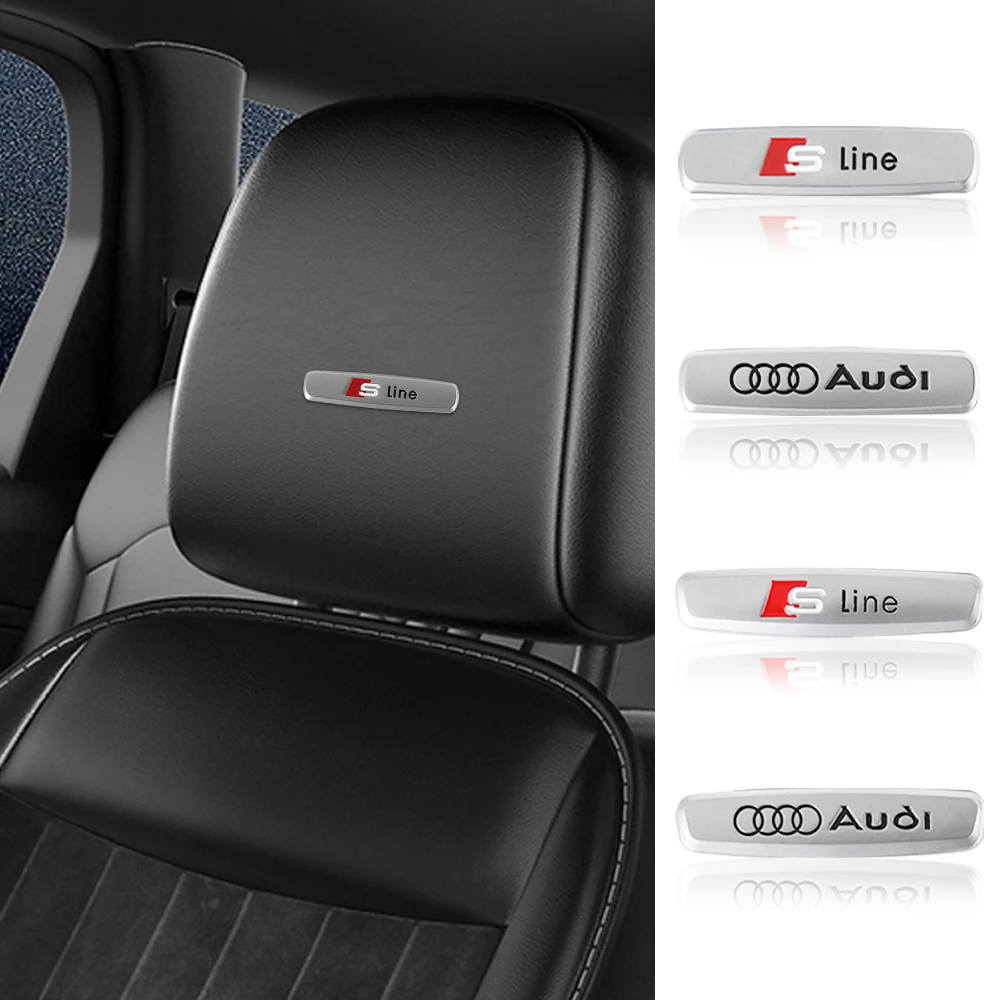 Car Metal Seat Emblem Seat Tuning Badges Stickers Accessories For Audi A1 A2 A3 A4 A5 A6 A7 A8 Q5 Q7 C8 B8 C6 Quyttro Sline S Q2 - view 2