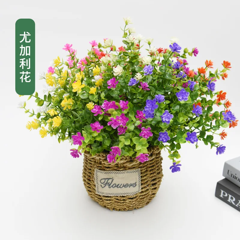 

36cm New Eucalyptus Simulation Flower Wedding Decoration Green Plant Home Flower Artificial Flower Wedding Valentine's Day Decor