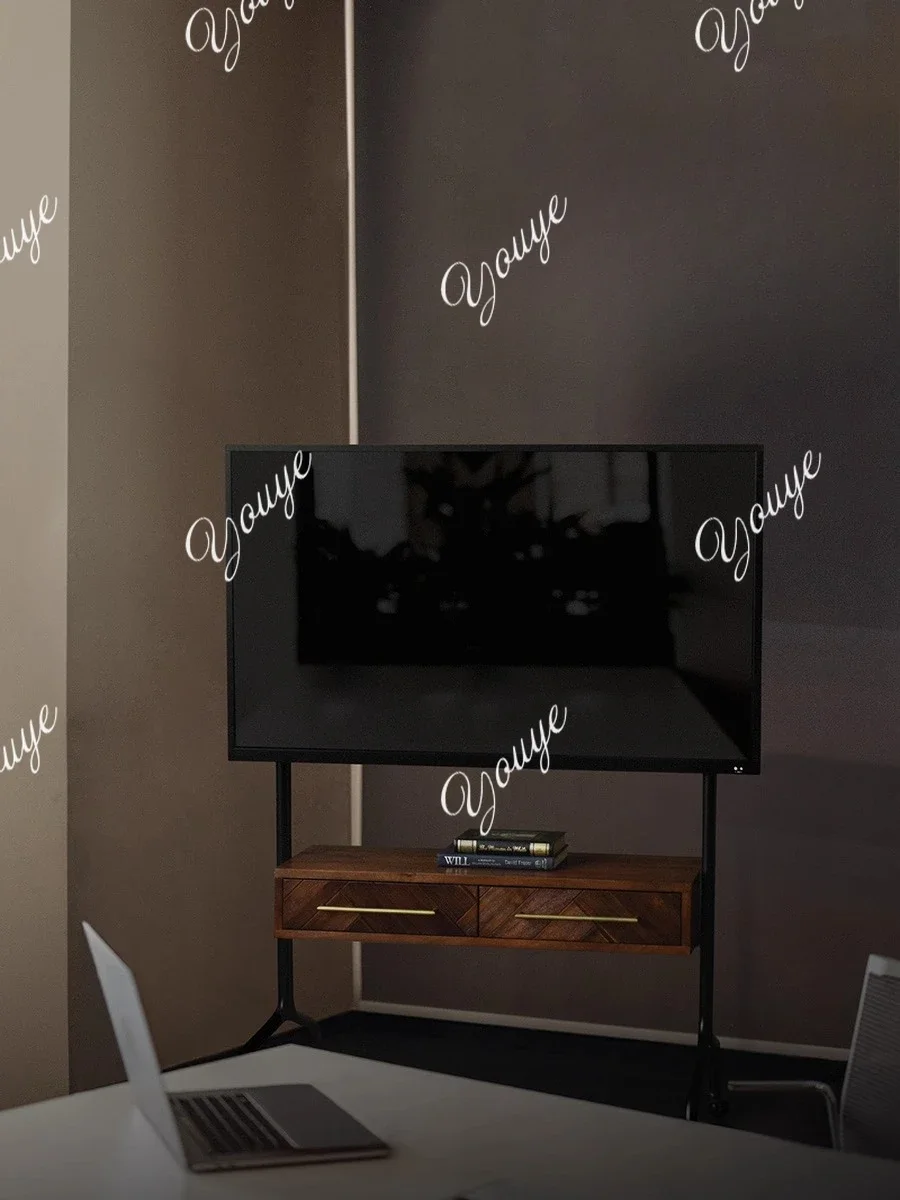 

J Removable TV Stand Solid Wood Retro Home Nordic Living Room TV Cabinet Office Monitor Floor Hanger