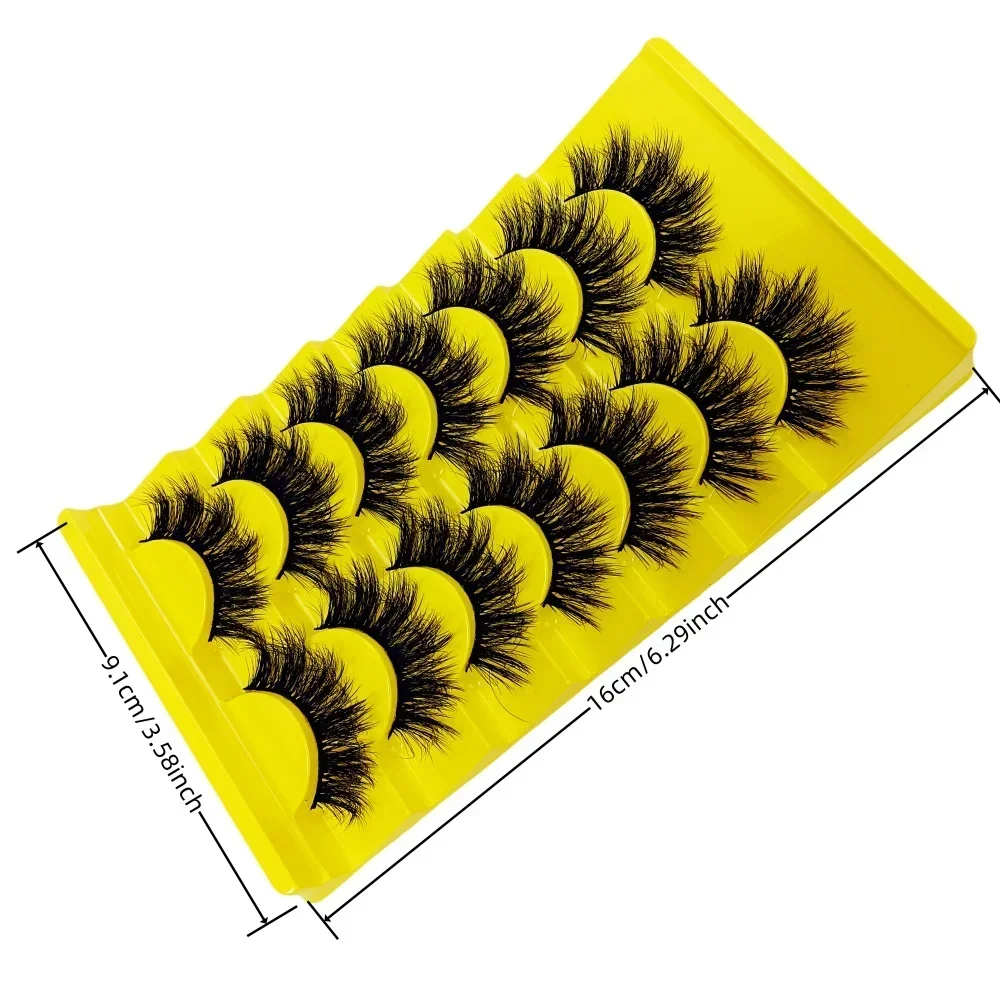 7 أزواج رموش رقيق رموش Wispy 6D حجم الرموش الصناعية التي تبدو مثل ملحقات سميكة لينة مجعد رموش اصطناعية حزمة #4