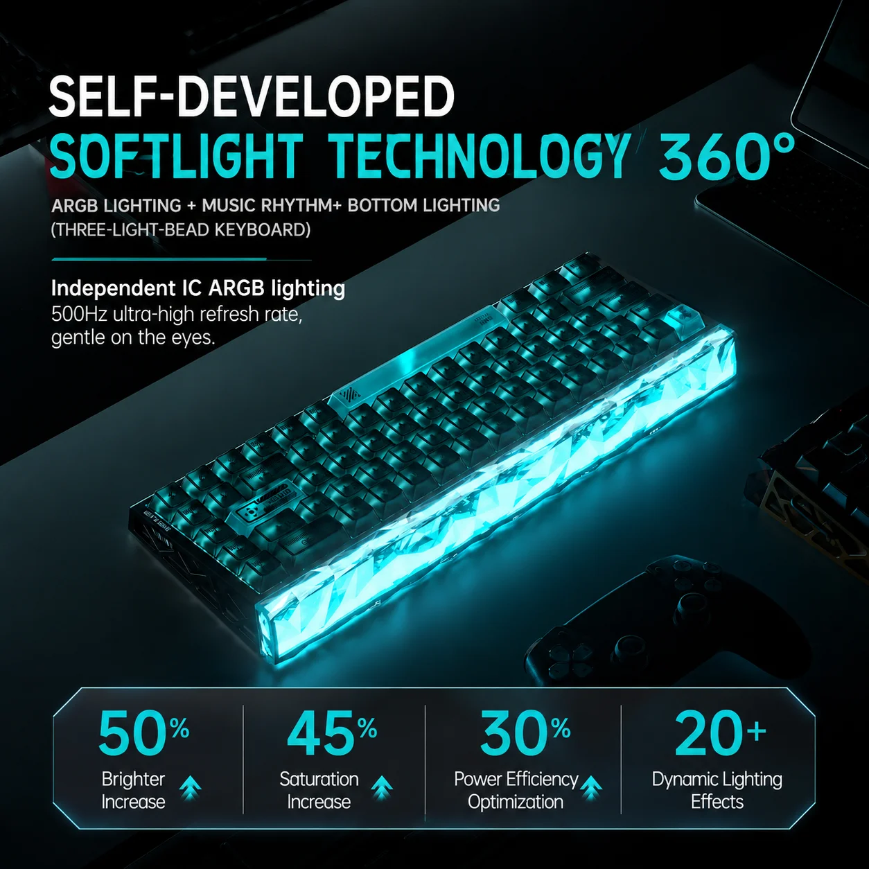 AULA HERO68 XS Magnetic Keyboard Hall Effect 65 Percent Layout Dual 8K Rapid Trigger 0.005mm RT RGB Tri Mode Gaming Keyboard