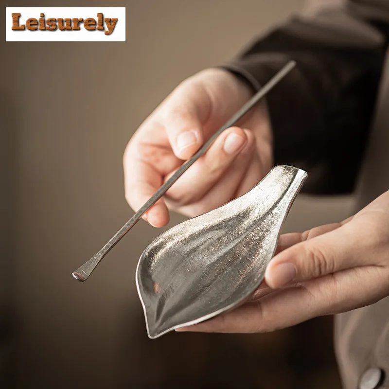 

Hejian Titanium Tea Scoop Zen Tea Leaf Holder Shovel Chahe Household Awakening Tea Ladle White Tea Cha Supplies Ornaments Craft