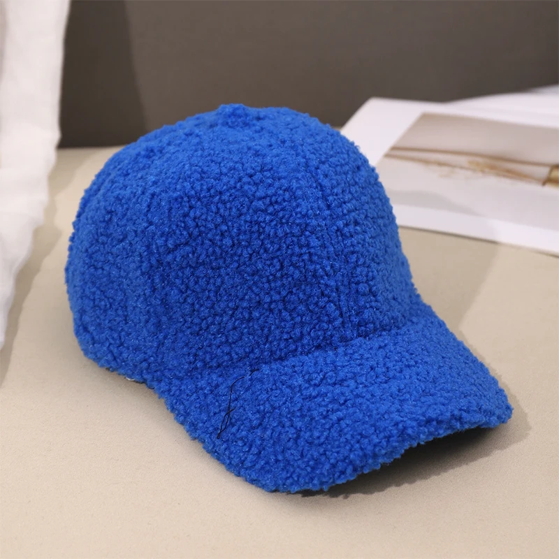 Neue 16 Farben Herbst Winter Baseball Kappe Frauen Künstliche Lamm Wolle Hüte Version Flut Warme Plüsch Baseball Caps Baseball Kappe – Detail 6