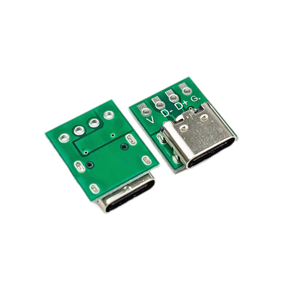 5PCS USB 3.1 TYPE-C Port Female Socket to In-Line DIP-4P Adapter Test Board to Pin Header XH2.54