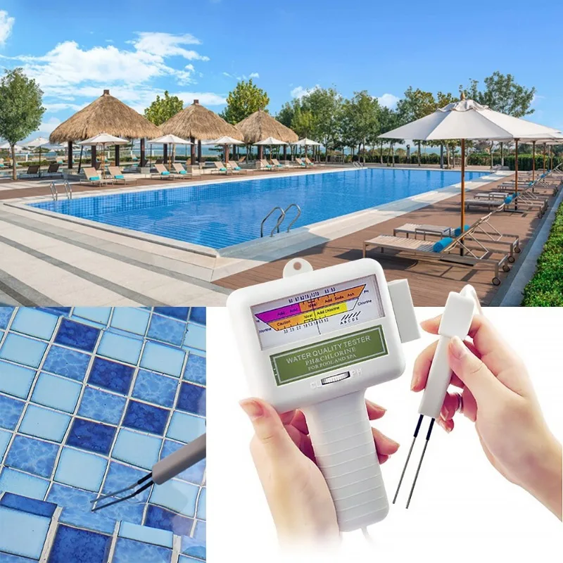 Medidor de cloro de PH 2 en 1, 0,5 ~ 6,0 ppm, probador de nivel CL2, Monitor de calidad del agua para piscina, analizador portátil para piscina, Spa y acuario