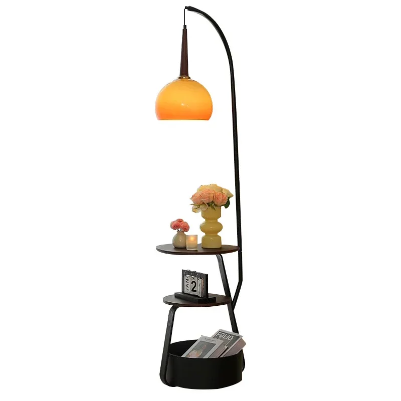 Living room sofa side several medieval French American retro bedside shelves integrated bedroom vertical desk lamp