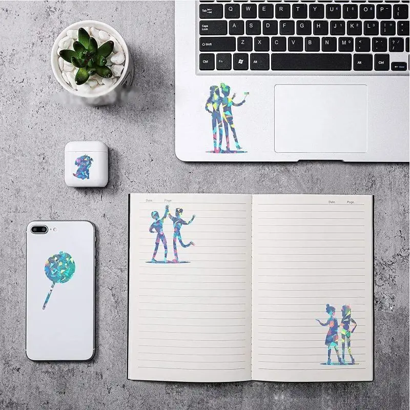 

QXND Broken Glass Premium Cold Laminated Film Glitter Laminate Overlay