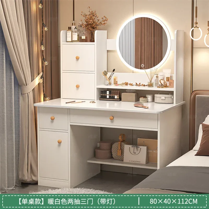 

r5.13 Dressing Table Bedroom Home Modern Simple Small Apartment Desk Bookshelf Integrated Table Makeup Table