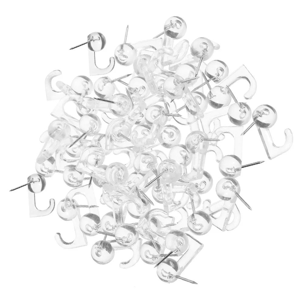 100 Pcs Hook Hanger Replaceable Thumb Tacks The Back Map Steel Nail Portable Push Pin Reusable