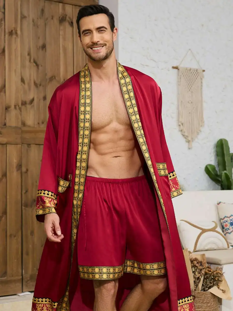 ensemble-de-vetements-de-nuit-en-satin-de-style-baroque-pour-hommes-pantalon-court-manches-longues-col-en-v-peignoir-confortable-pour-la-maison-ideal-pour-le-printemps-l'automne-et-l'ete